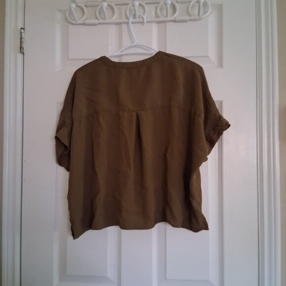 Madewell Women's Size XL Olive Green Getaway Oversized Button-Down Shirt - Picture 3 of 11